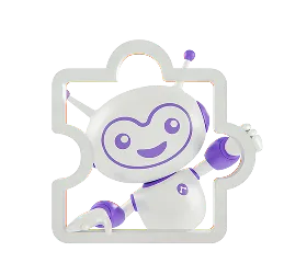 Allie emerging from a browser extension puzzle piece